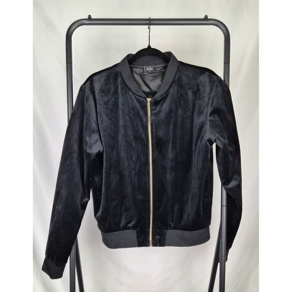 Drop Dead 'No Desire' Bomber Jacket Size Medium Black Full Zip Women's Goth Emo